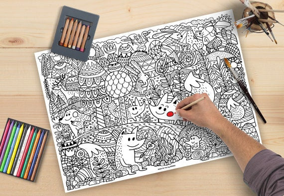 Colouring Pages Set of 3 | Giant A2 Coloring Sheets for Kids