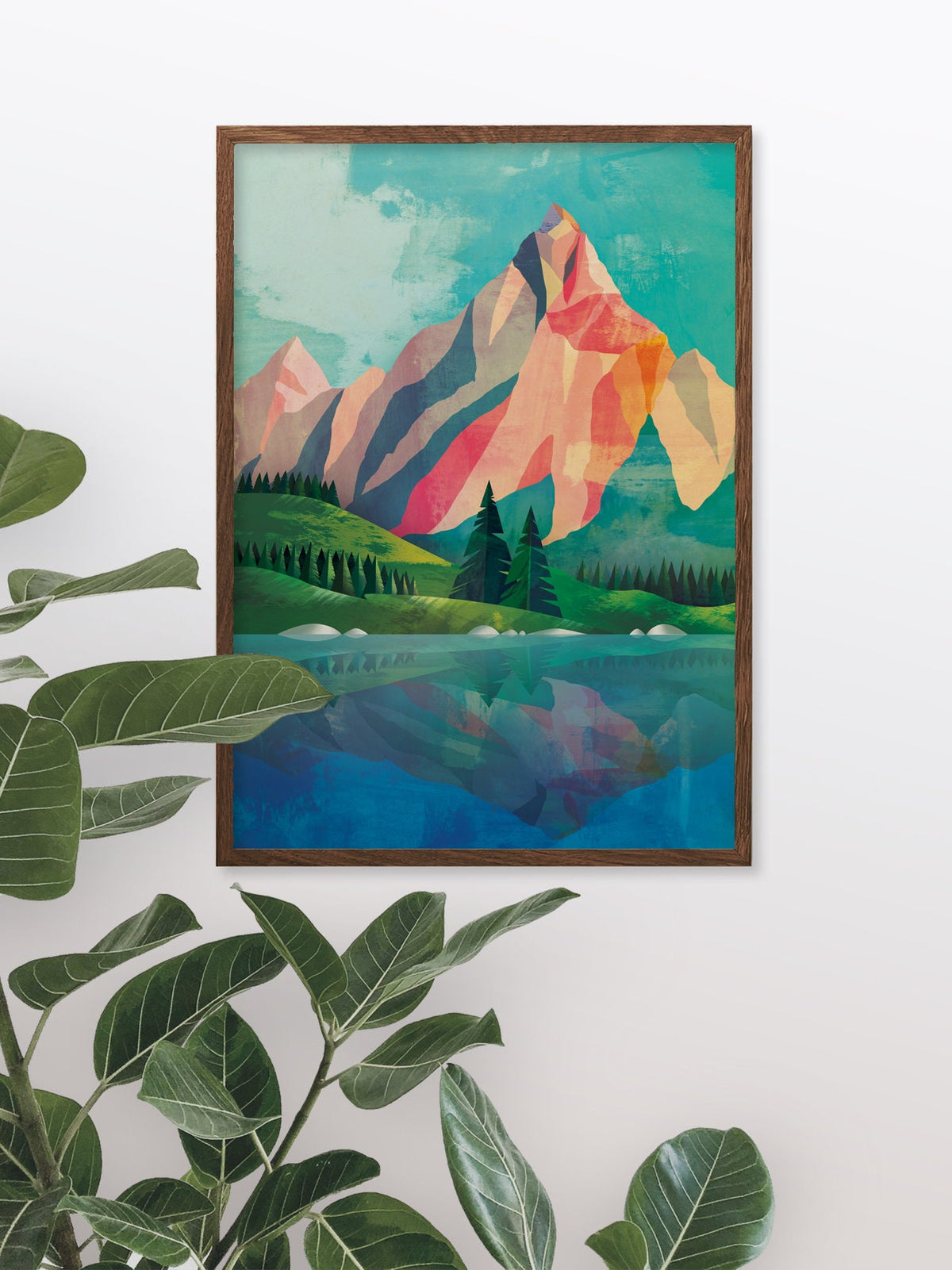 Alpine Lake Art Print | Mountain Landscape Wall Art