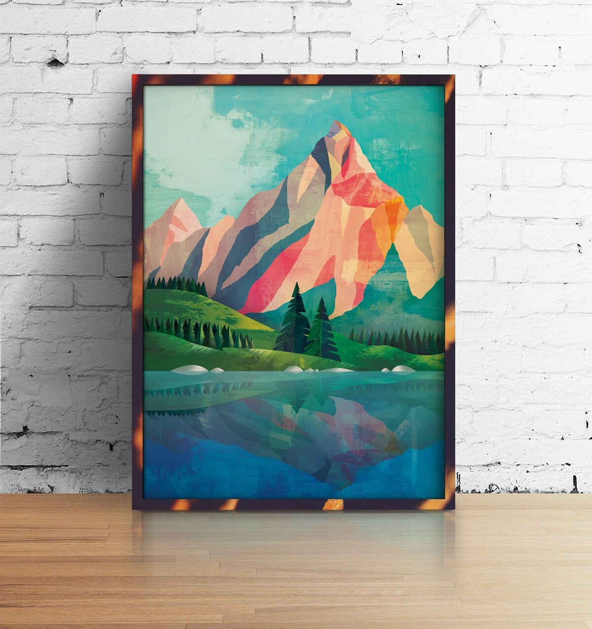 Alpine Lake Art Print | Mountain Landscape Wall Art