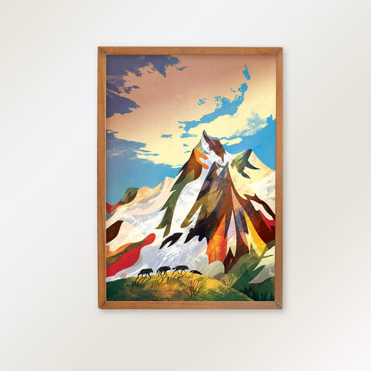 Wolf Pack Art Print | Wolves in the Mountains Wildlife Wall Art