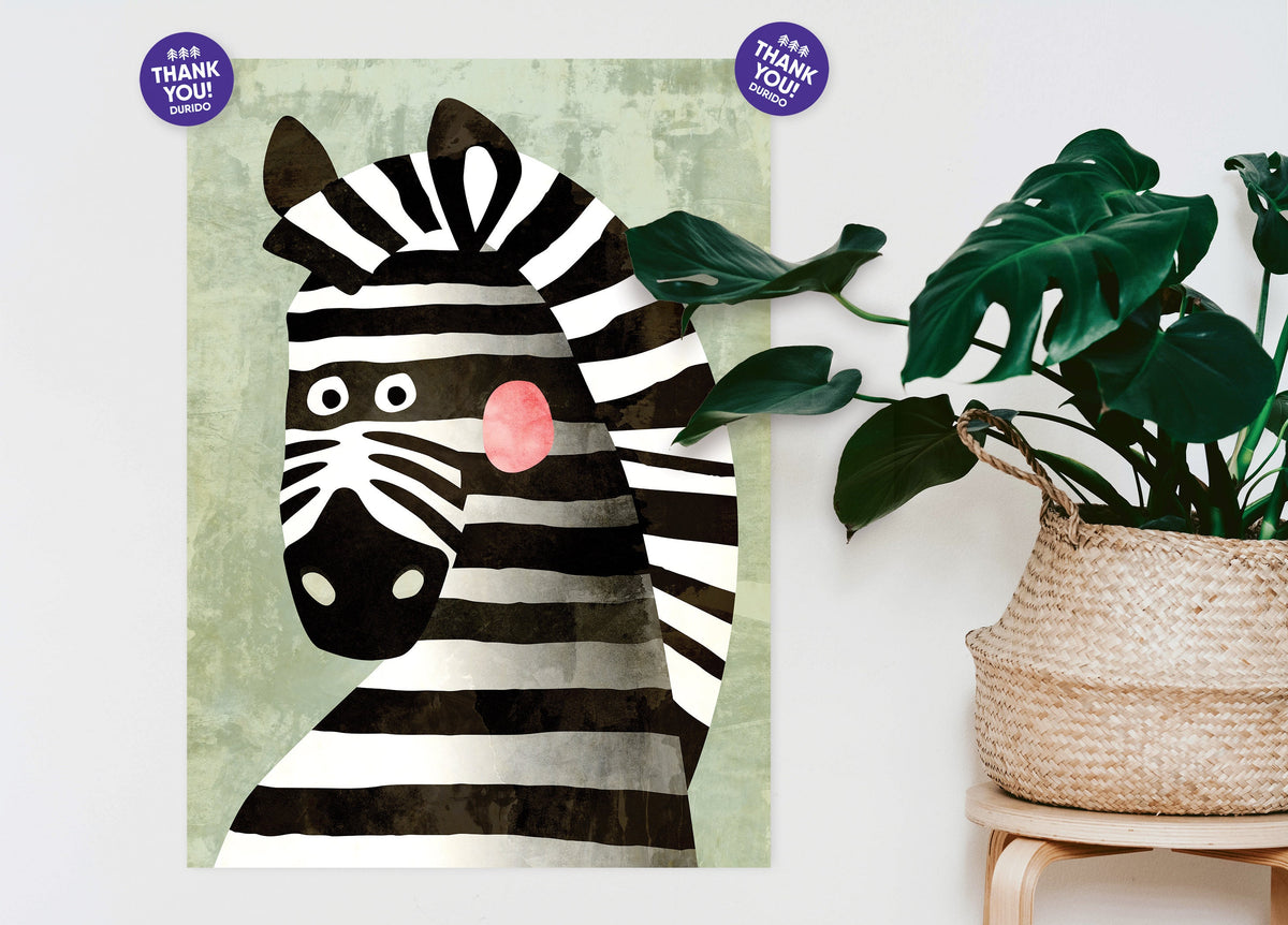 Zebra Art Print | Kids Room Nursery Illustration Wall Art