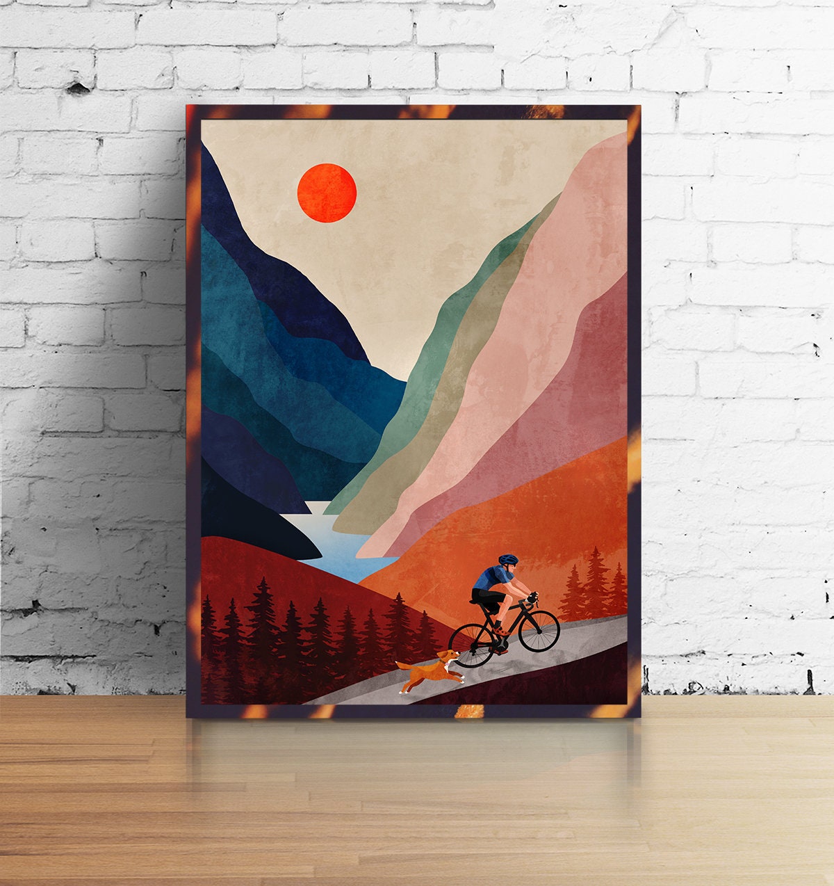 Personalized Cycling Art Print | Custom Cyclist Gift Wall Art