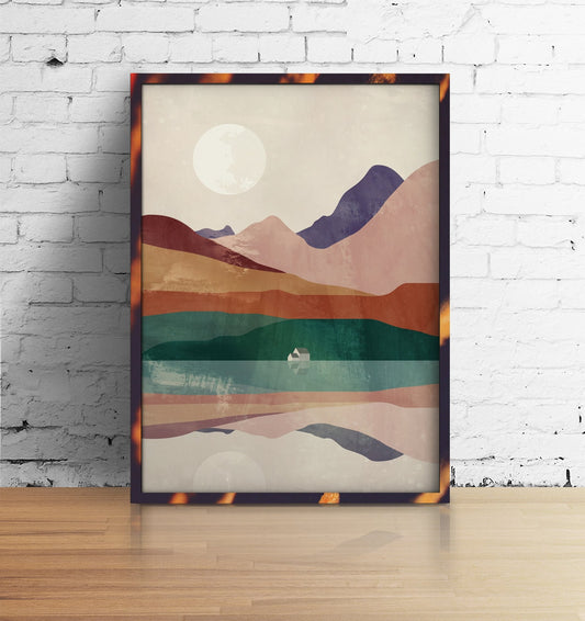 Summer Mountain Landscape Art Print | Nature Wall Art Decor
