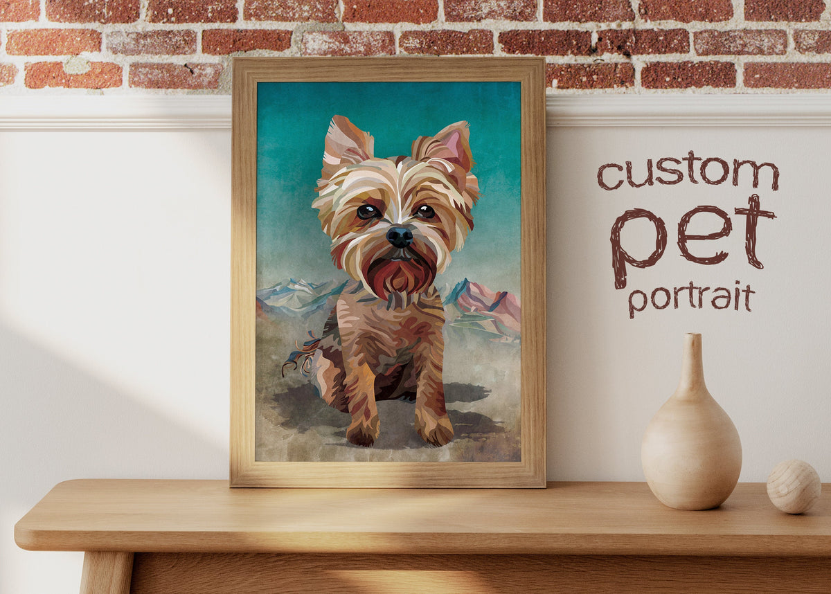 Custom Dog Art Print | Personalized Pet Portrait Illustration
