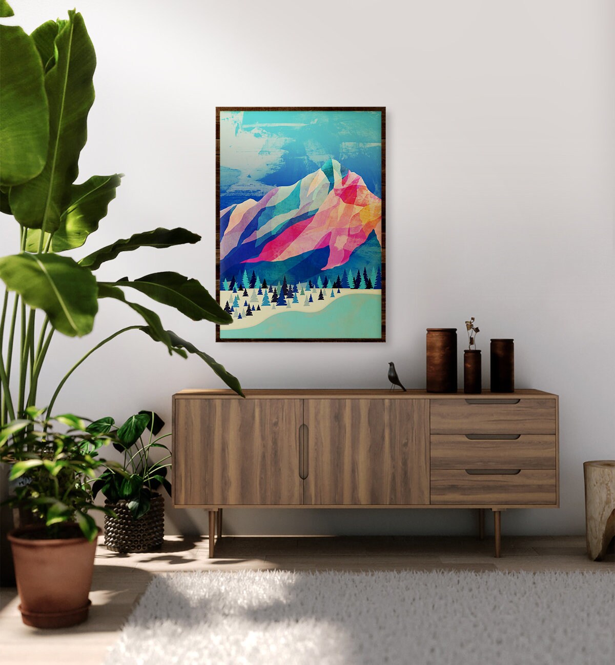 Winter Mountain Art Print | Snowy Landscape Wall Art