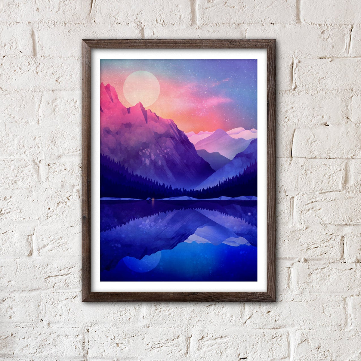 Camping by the Lake | Landscape Art Print
