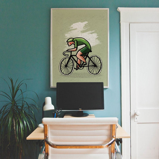 Cycling Art Print | Inspirational Bike Rider Wall Art