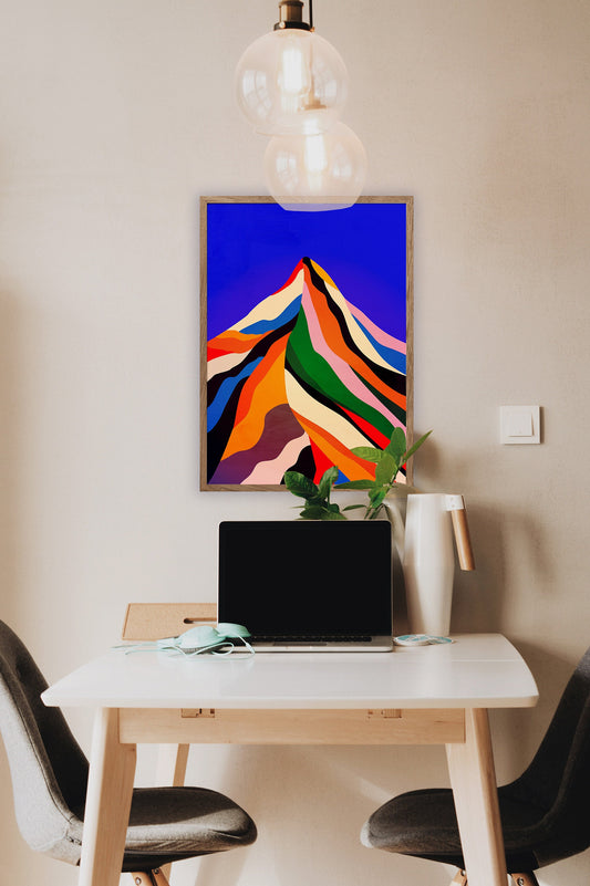 Sugar Mountain Art Print | Colorful Landscape Illustration