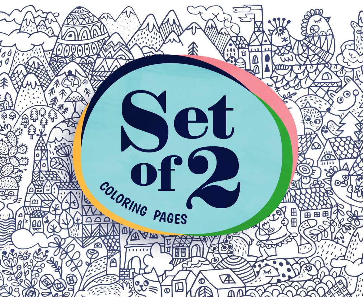 Coloring Pages Set of 2 | Giant A2 Colouring Sheets for Kids