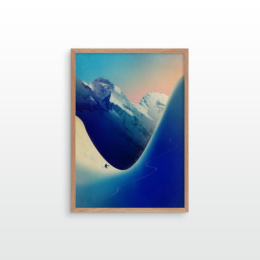 Ski Touring Art Print | Winter Mountain Landscape Wall Art