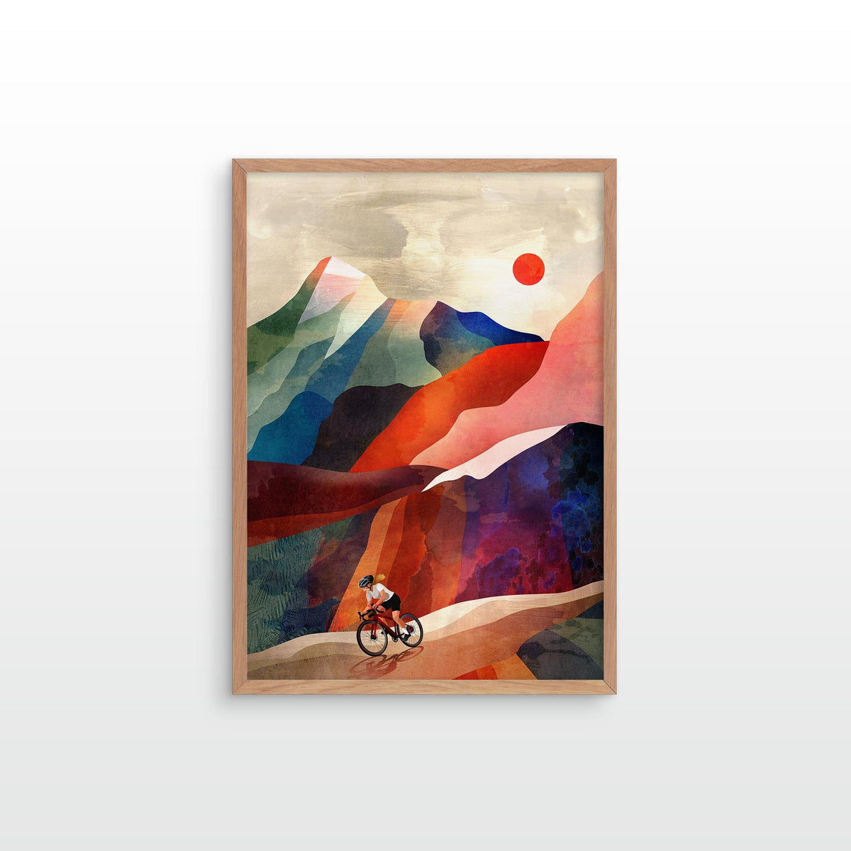 Woman Cyclist Art Print | Gravel Descender Wall Art
