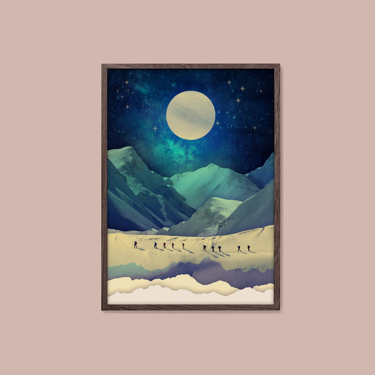 Ski Touring Mountain Art Print | Winter Landscape Wall Art