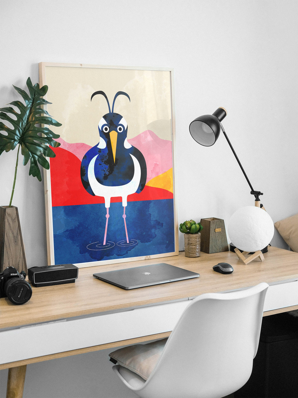 Northern Lapwing Art Print | Bird Illustration Wall Art