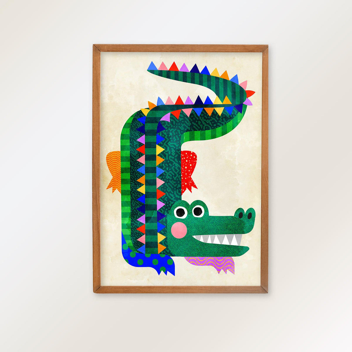 Crocodile Art Print | Colorful Kids Room Illustration Wall Art