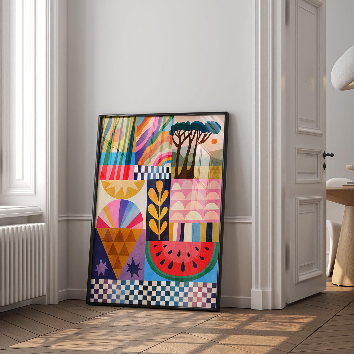 Summer Collage Art Print | Colorful Wall Art Decor