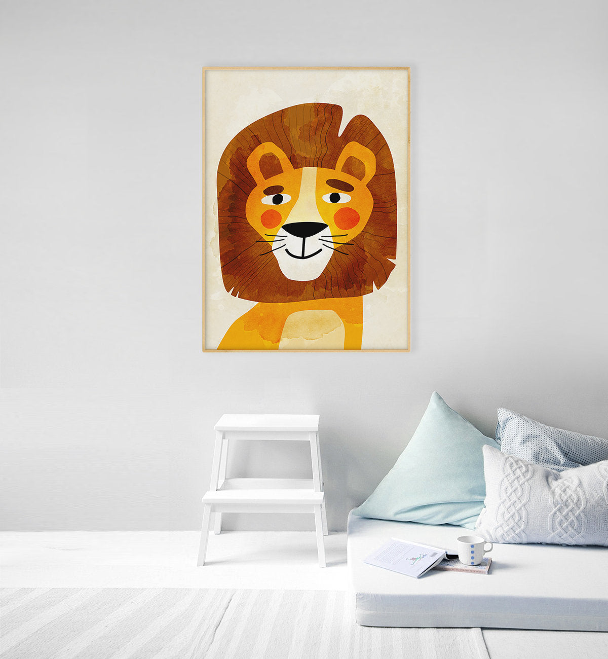 Lion Art Print | Kids Room Nursery Illustration Wall Art