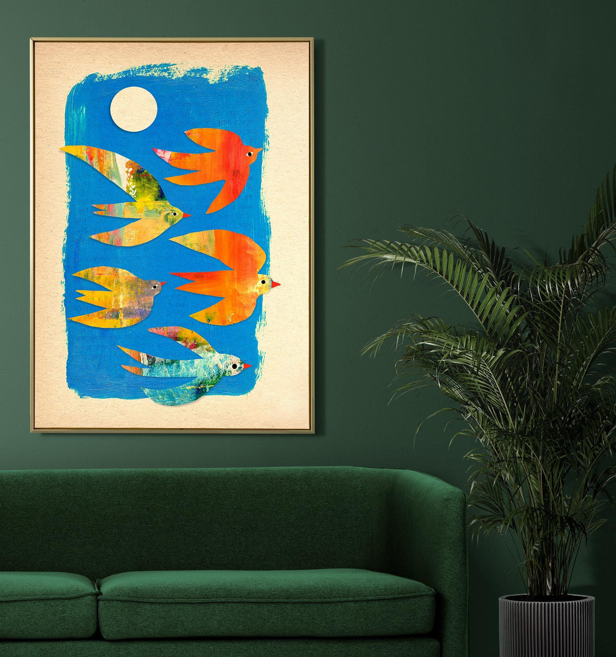 Small Flock of Birds | Mixed Media Fine Art Print