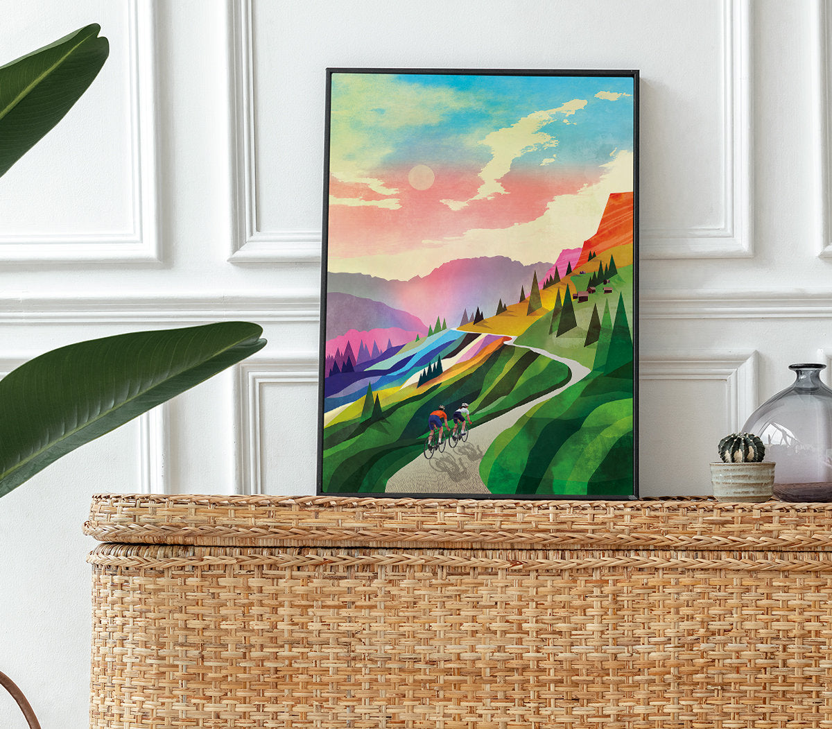 Cycling Couple Art Print | Dolomites Gravel Ride Wall Art