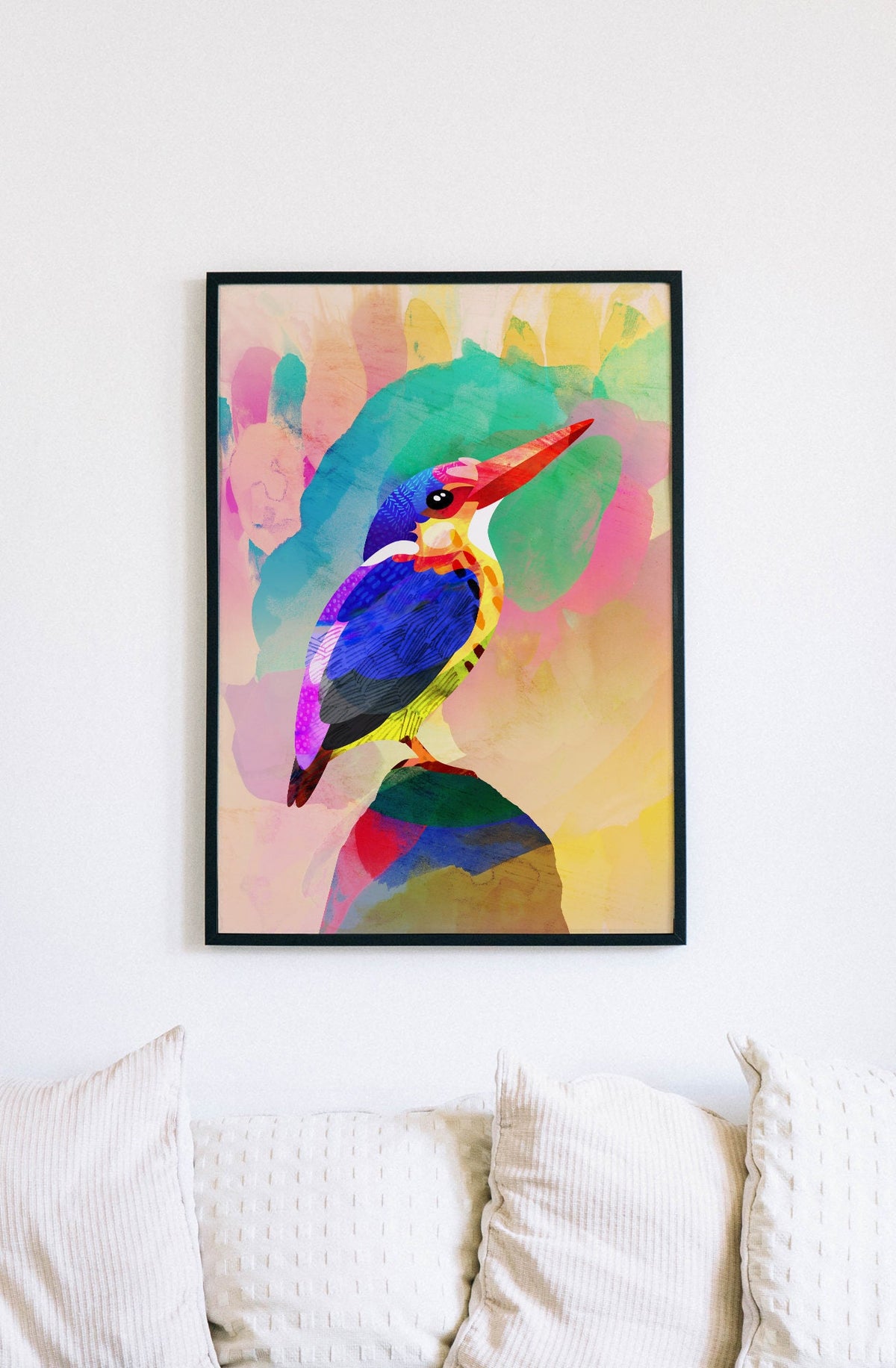 Kingfisher Art Print | Bird Illustration Wall Art