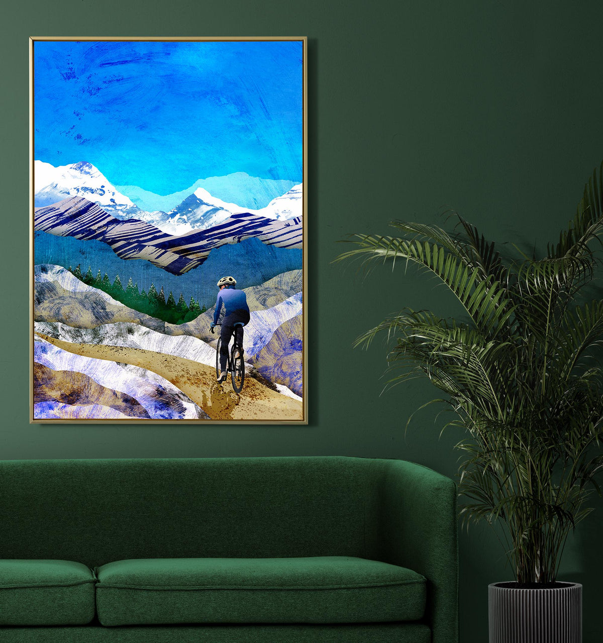 Winter Mountain Cycling Art Print | Cyclist Wall Art